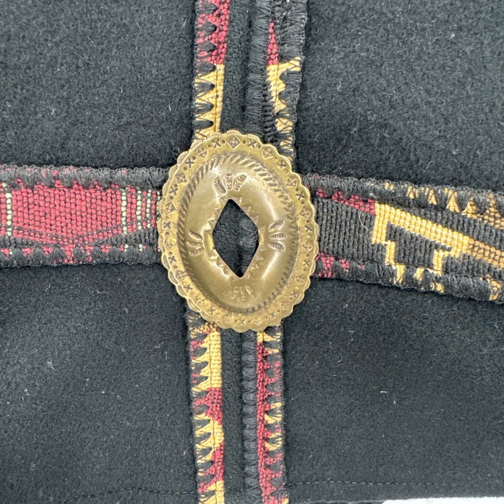 Coloratura Vest Womens M Black 100% Wool Southwestern Conchos Pockets USA - Picture 3 of 11